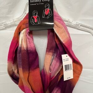 V. FRAAS cashmink Vibrant Pink and Orange Infinity Scarf